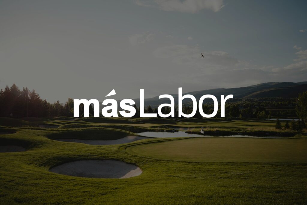 másLabor branding over a golf resort green - seasonal staffing for hotels and golf resorts
