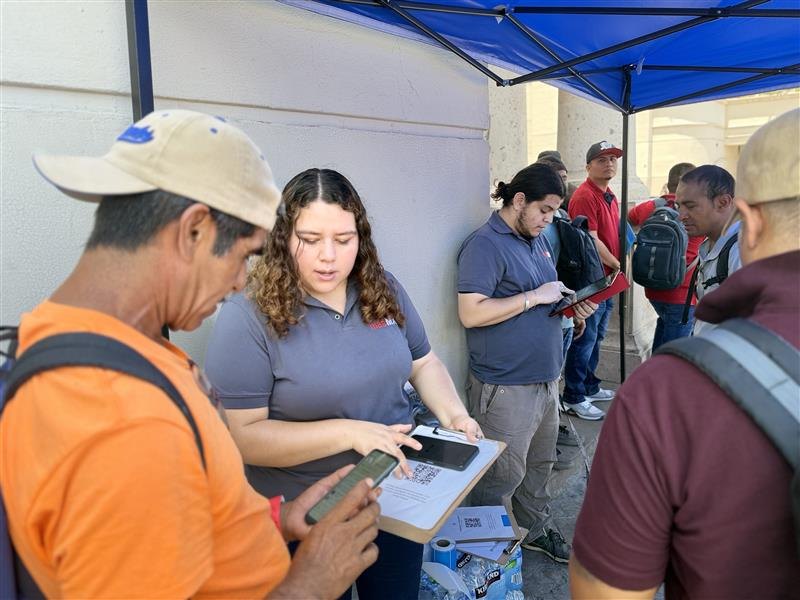 masMX staff registering candidates at the event entrance